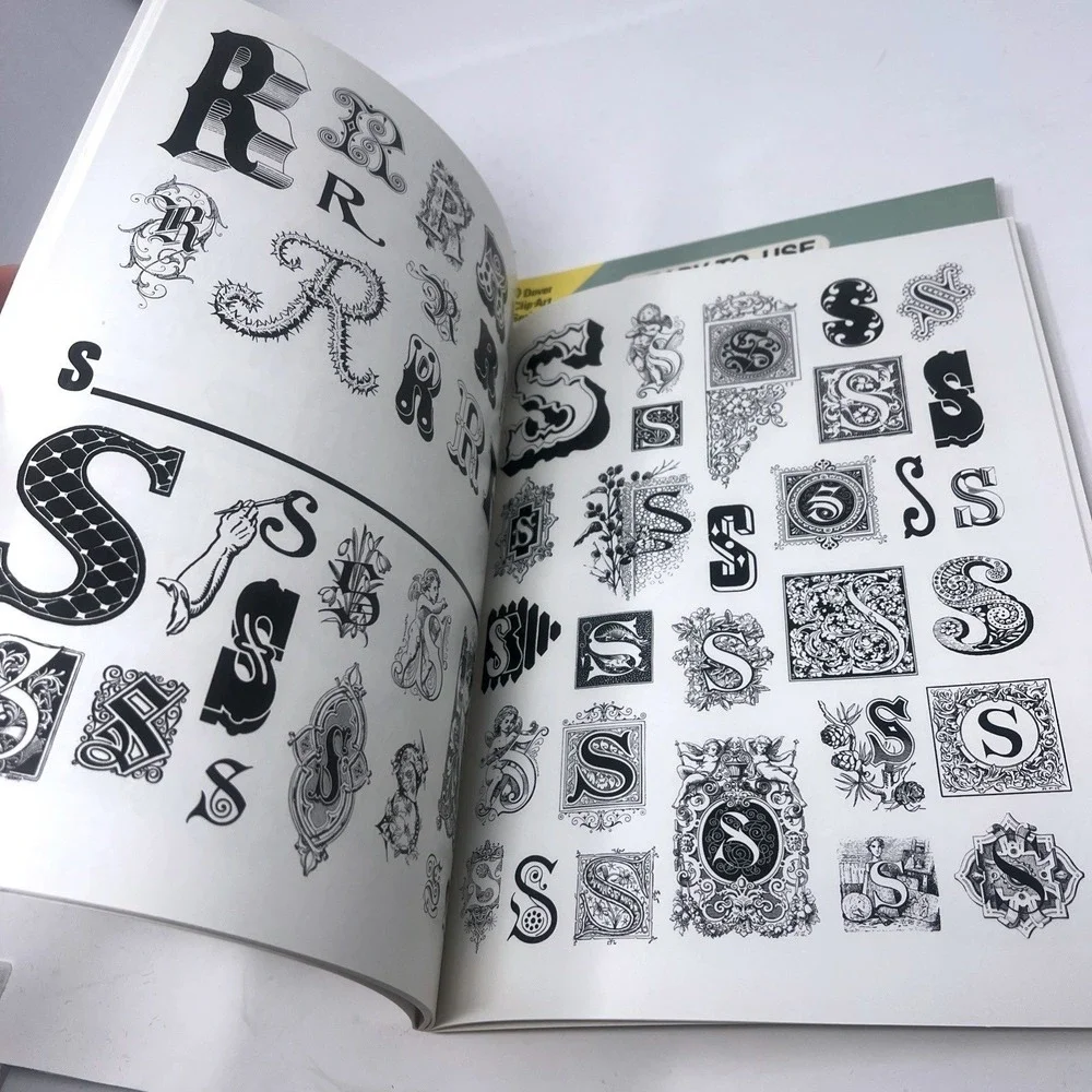 Vintage Dover Ready-to-Use Clip Art Books Lot of 3 NOS Decorative Letters 1990